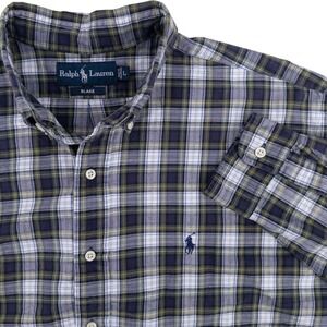 Polo Ralph Lauren Blake Mens Large Long Sleeve Plaid Oxford Button Up Shirt Pony